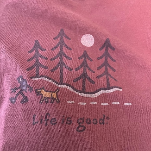 Set of 2 Life is Good Cotton T- Shirts Cowl neck, relax fit Size L - Picture 2 of 14